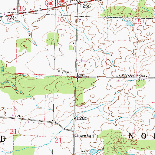 Topographic Map of Center School (historical), OH