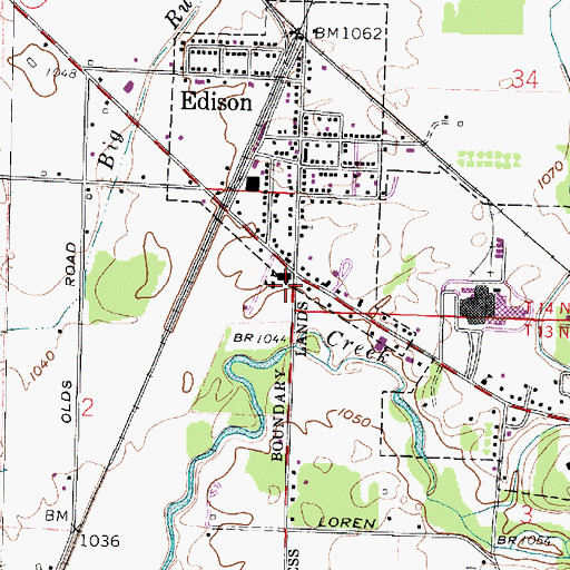 Topographic Map of Edison Elementary School, OH