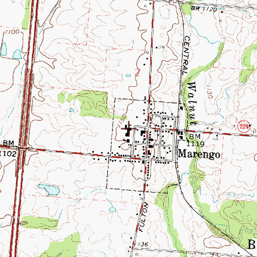 Topographic Map of Highland West Elementary School, OH