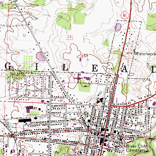 Topographic Map of Mount Gilead High School, OH