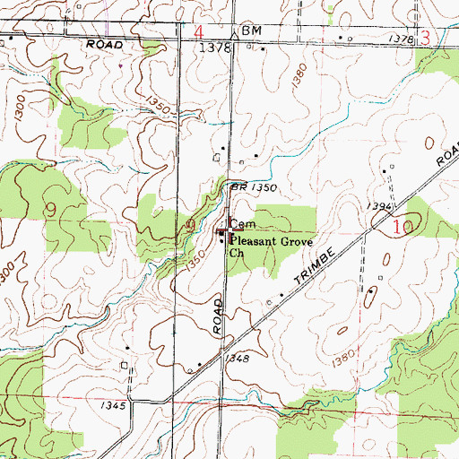 Topographic Map of Mount Pleasant School (historical), OH
