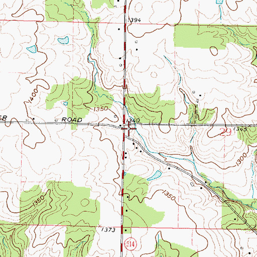 Topographic Map of South Miller School (historical), OH