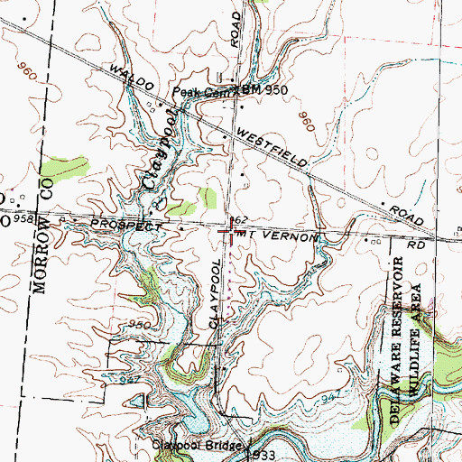 Topographic Map of White School (historical), OH