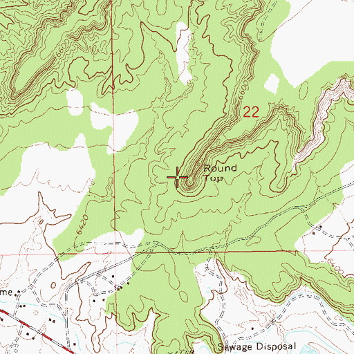 Topographic Map of Round Top, AZ