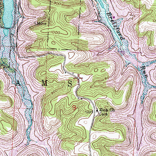 Topographic Map of Adams School (historical), OH