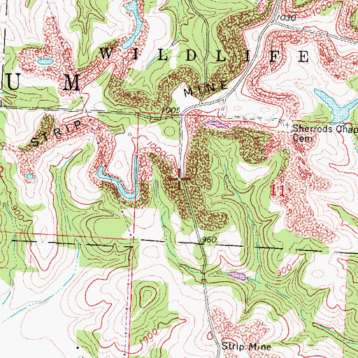 Topographic Map of Kelley Store (historical), OH