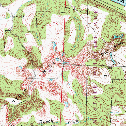 Topographic Map of Sandy Ridge School (historical), OH