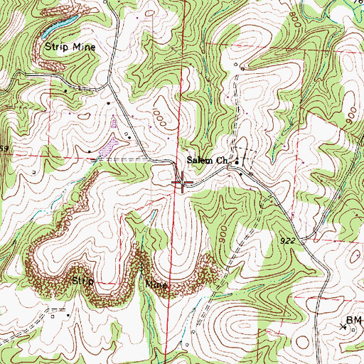 Topographic Map of Salem School (historical), OH