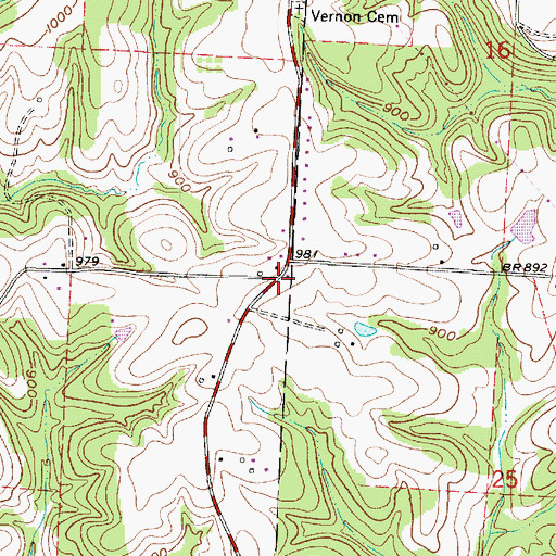 Topographic Map of East Greenwood, OH