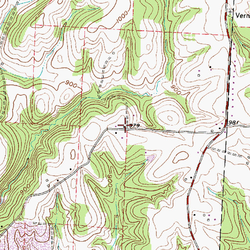 Topographic Map of East Greenwood School (historical), OH