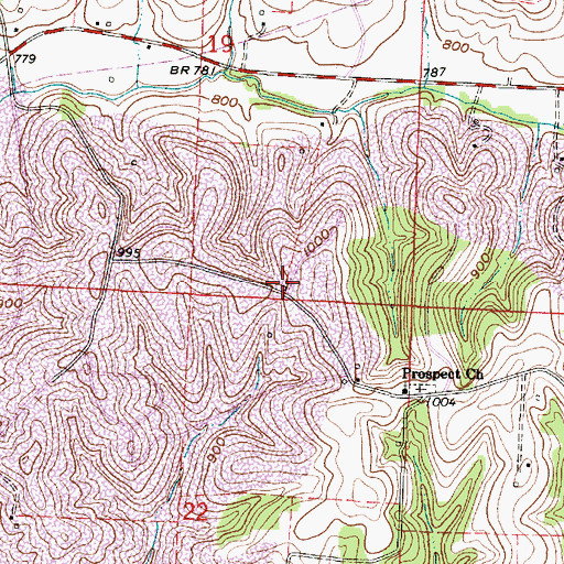 Topographic Map of Prospect School (historical), OH
