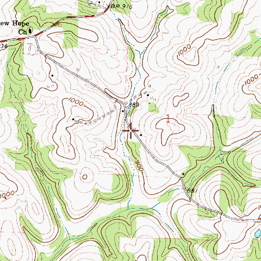 Topographic Map of Burnt Mill School (historical), OH