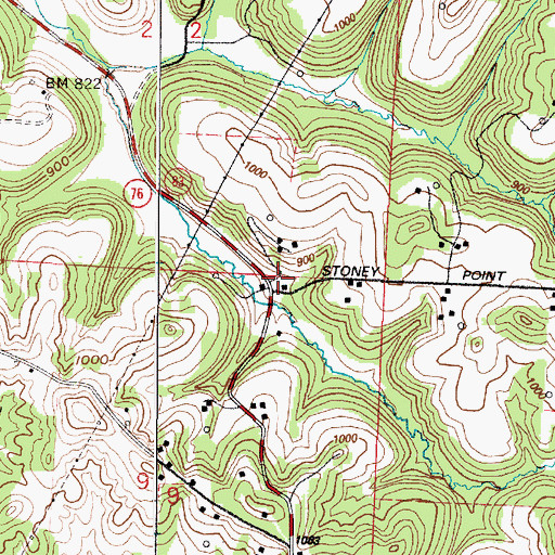 Topographic Map of Stony Point School (historical), OH
