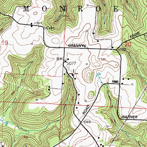 Topographic Map of Granite Knob School (historical), OH
