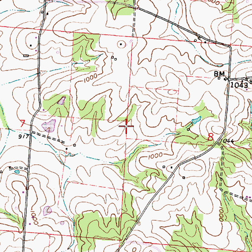 Topographic Map of Brushy Knob School (historical), OH