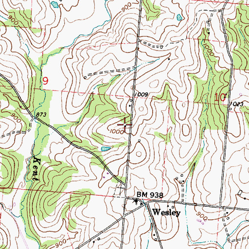 Topographic Map of Asbury School (historical), OH