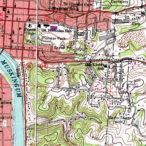 Topographic Map of Calvert Park, OH