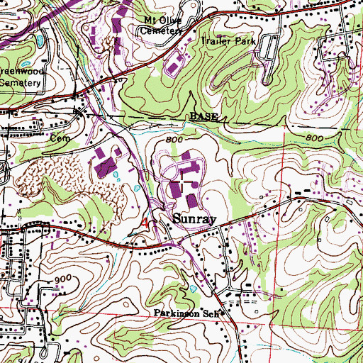 Topographic Map of Mid-East Ohio Vocational School, OH