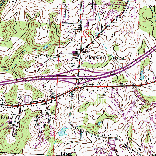 Topographic Map of Interchange 157, OH