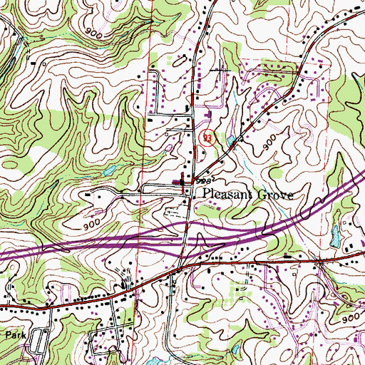 Topographic Map of Pleasant Grove Elementary School, OH