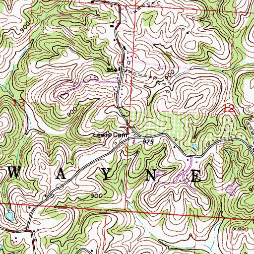 Topographic Map of Lewis School (historical), OH