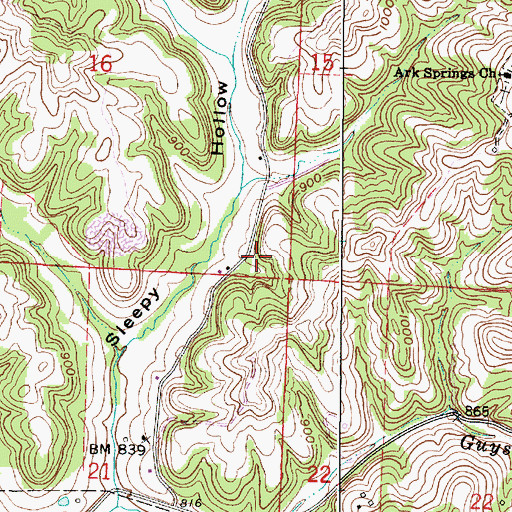 Topographic Map of Sleepy Hollow School (historical), OH