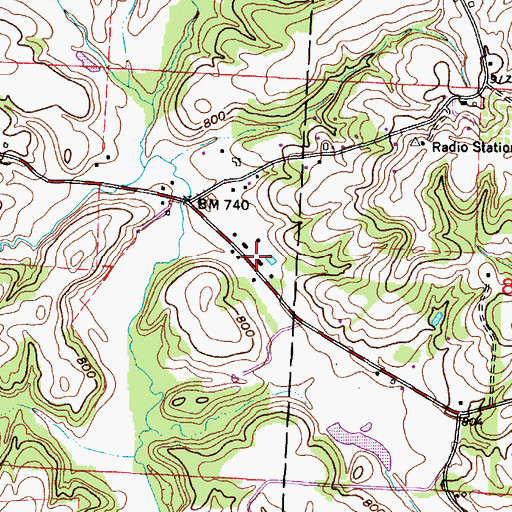 Topographic Map of Carlwick (historical), OH