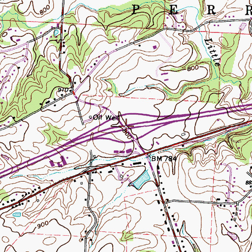Topographic Map of Interchange 160, OH
