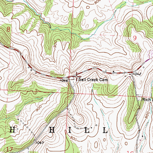 Topographic Map of Salt Creek Church (historical), OH