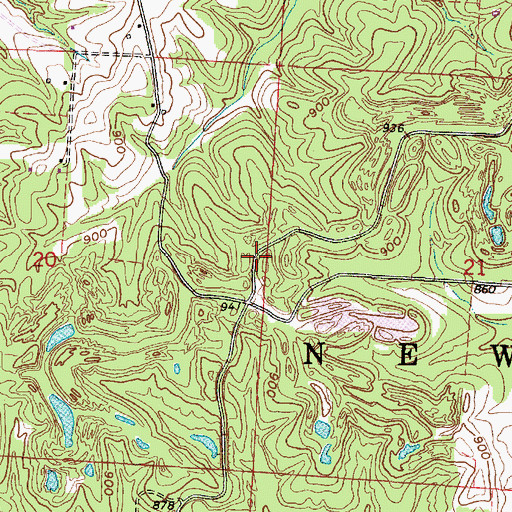 Topographic Map of Huggins School (historical), OH