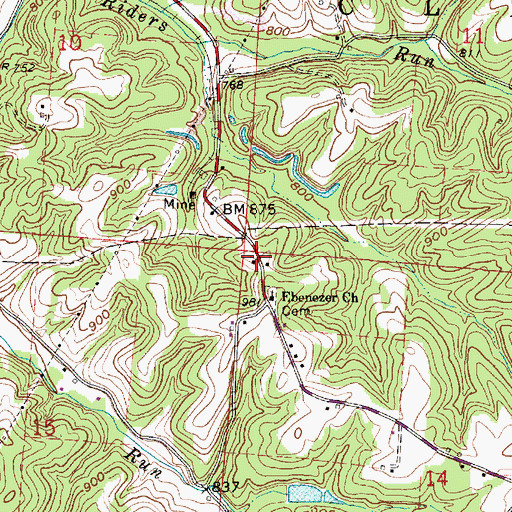 Topographic Map of Ebenezer School (historical), OH