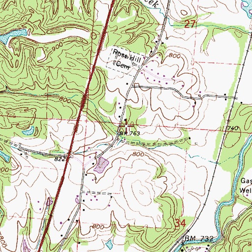 Topographic Map of Reese School (historical), OH
