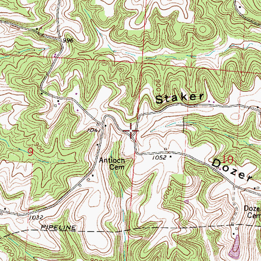 Topographic Map of Antioch School (historical), OH