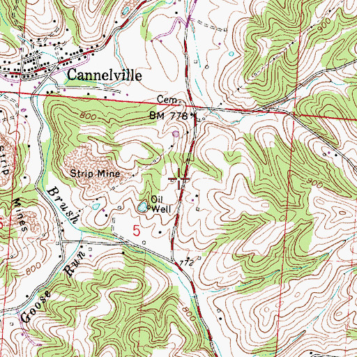 Topographic Map of Elmville School (historical), OH