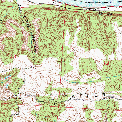 Topographic Map of Coal Ridge School (historical), OH