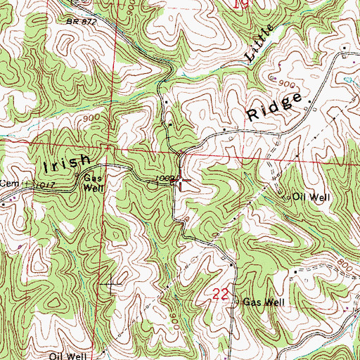 Topographic Map of Irish Ridge School (historical), OH