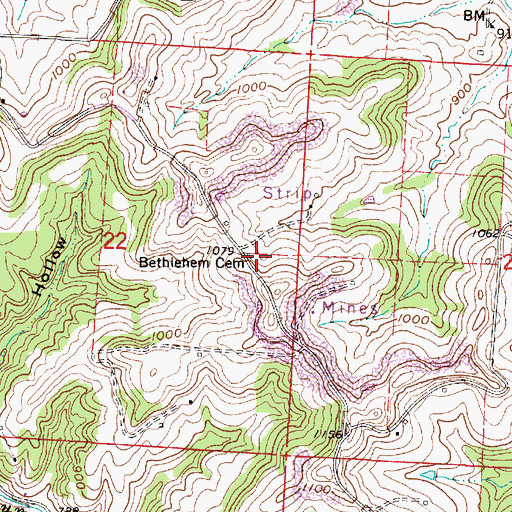 Topographic Map of Bethlehem School (historical), OH