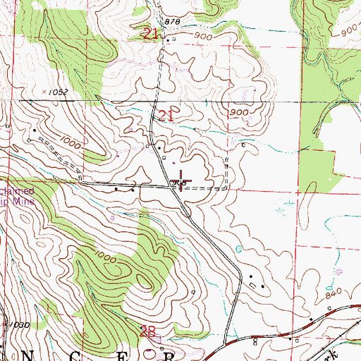 Topographic Map of Center School (historical), OH
