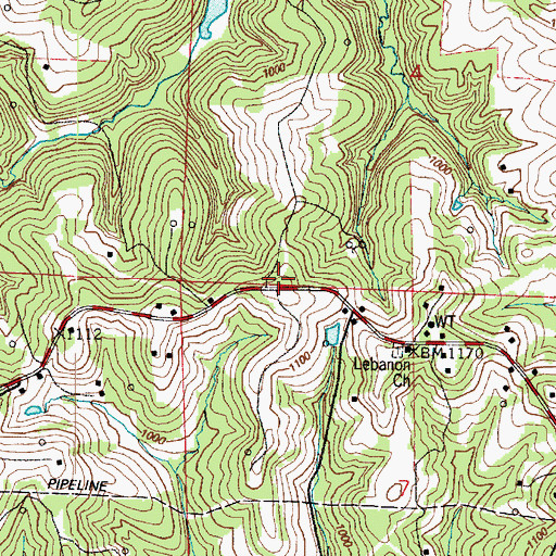 Topographic Map of Lebanon School (historical), OH