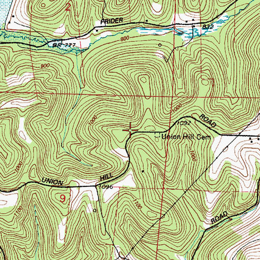 Topographic Map of Union Hill School (historical), OH