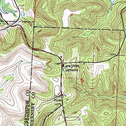Topographic Map of Lawyers Corners, OH