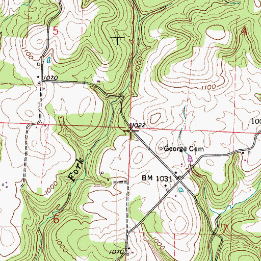 Topographic Map of Moccasin School (historical), OH