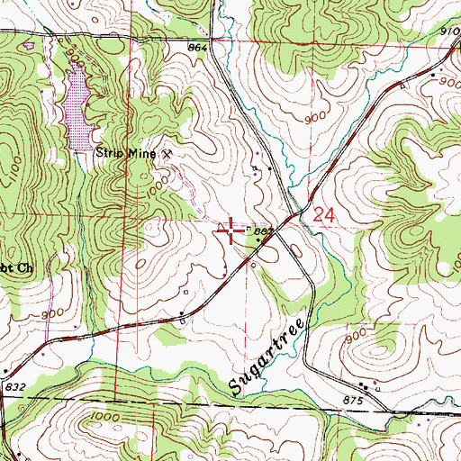 Topographic Map of Oak Grove School (historical), OH