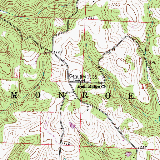 Topographic Map of Hopewell School (historical), OH