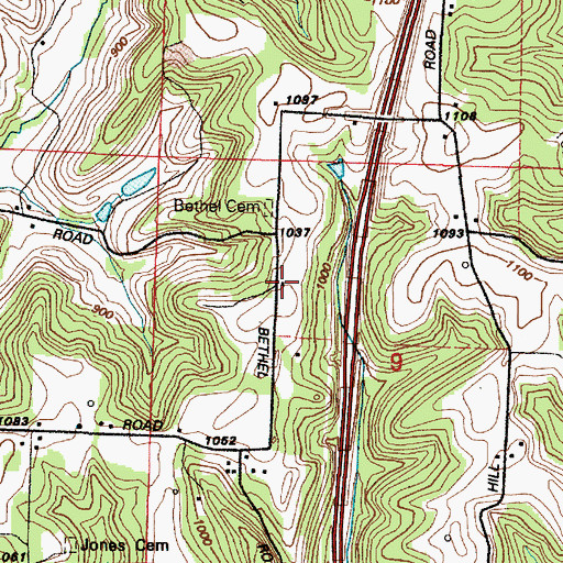 Topographic Map of Bethel CHurch (historical), OH