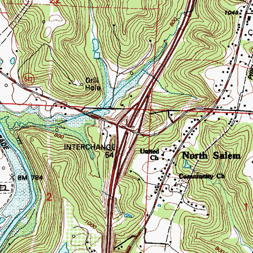 Topographic Map of Interchange 54, OH