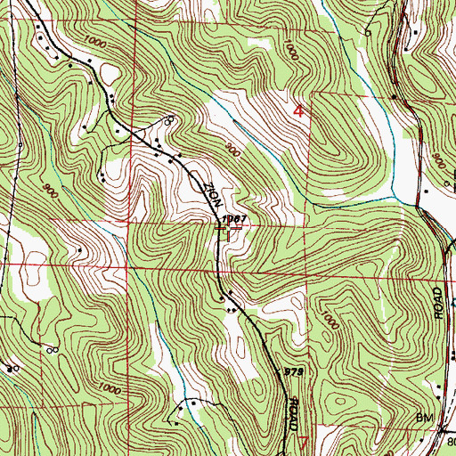 Topographic Map of High Hill School (historical), OH