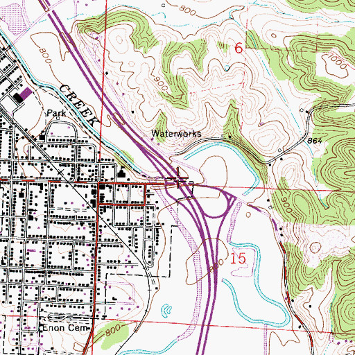 Topographic Map of Interchange 41, OH