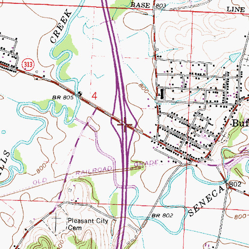 Topographic Map of Interchange 37, OH