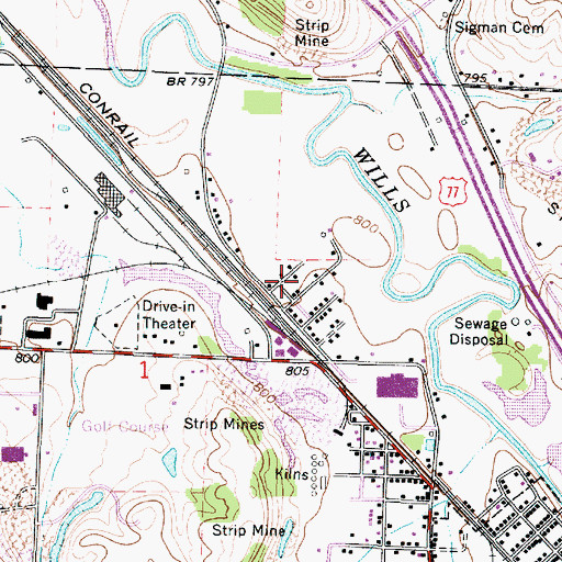 Topographic Map of Spring Valley, OH